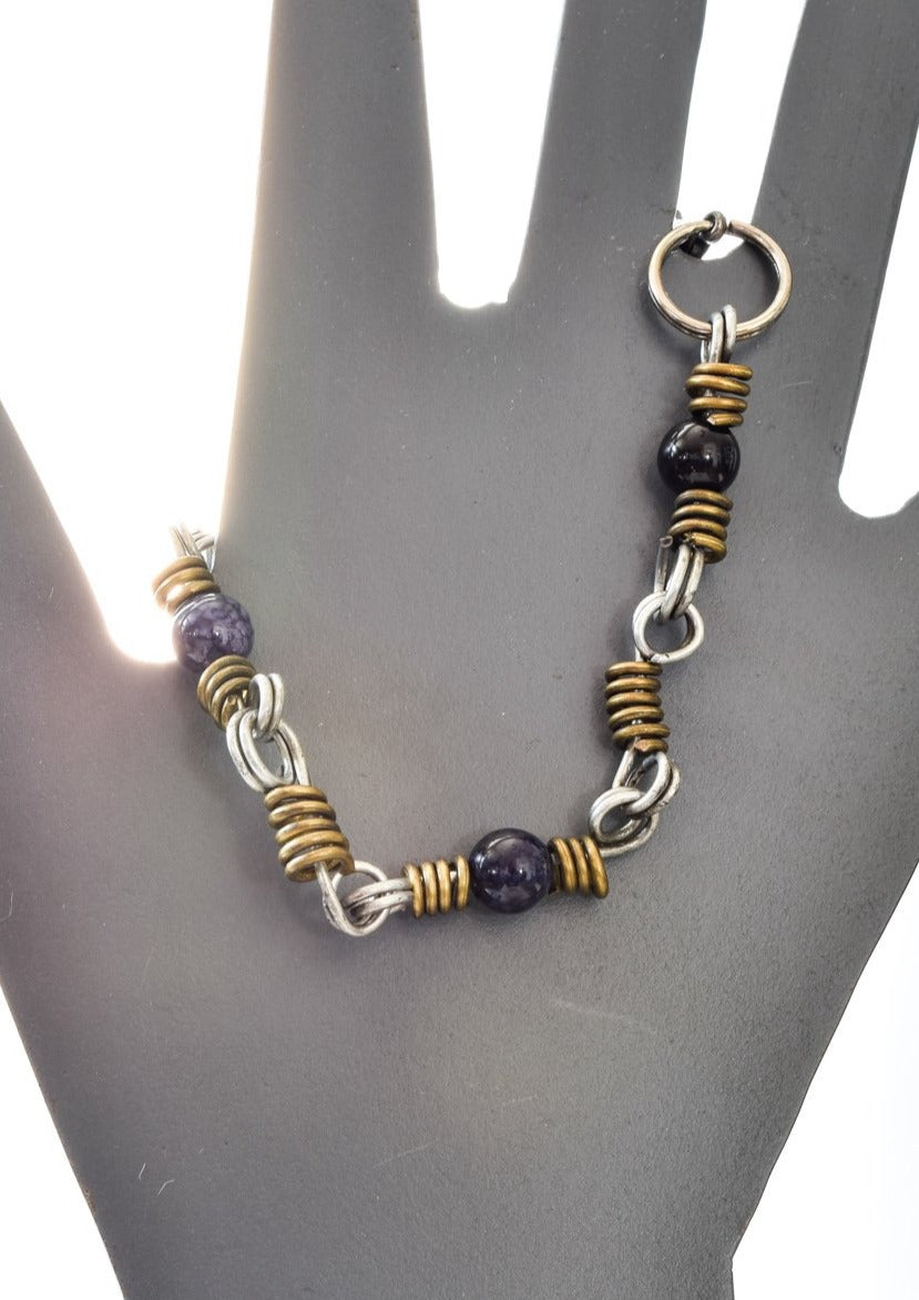 Marty's Twisted, Bracelet with Steel and Amethyst