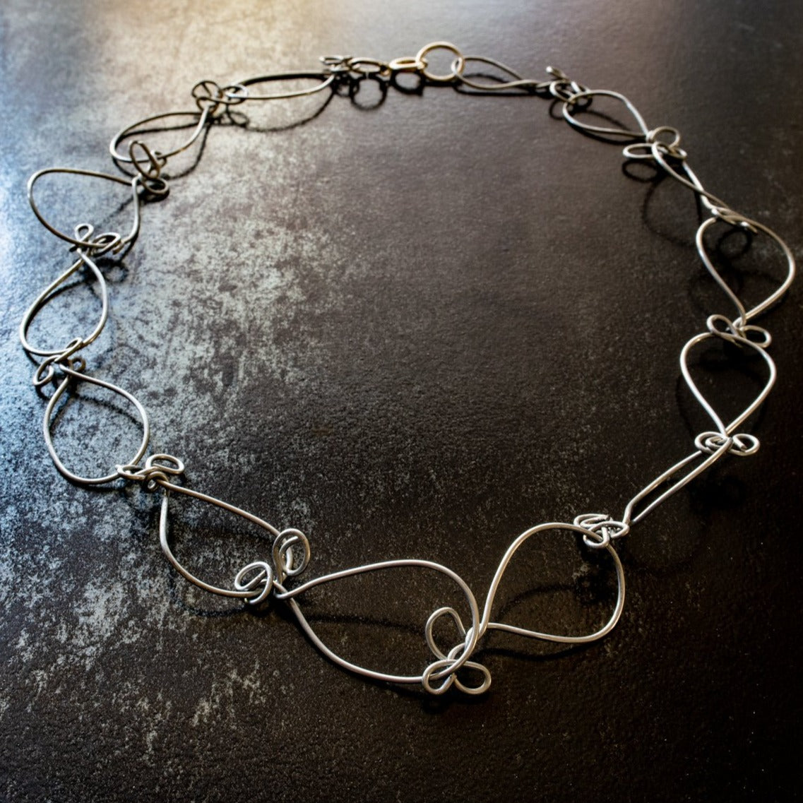 Playful Garden steel link necklace