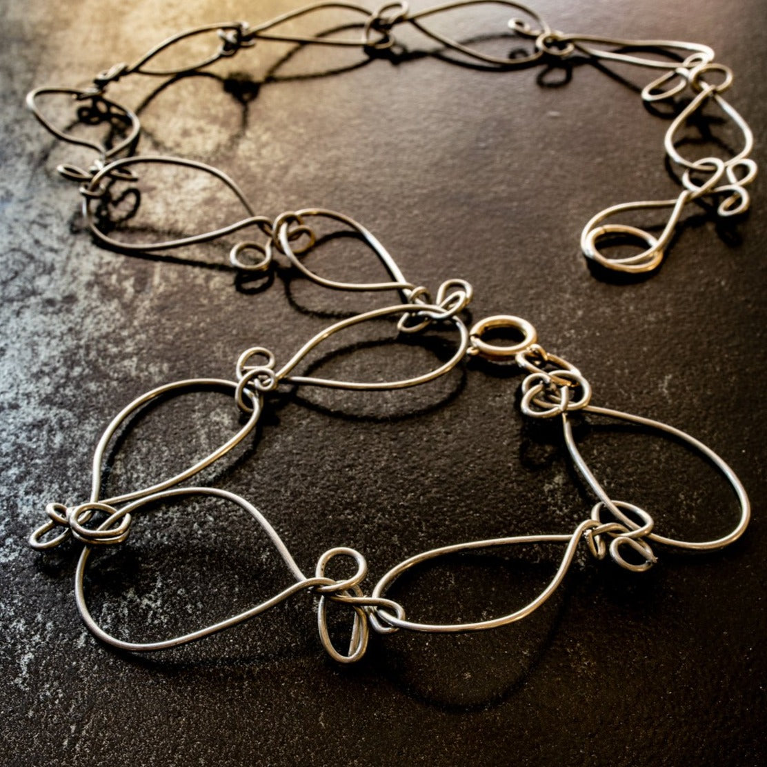 Playful Garden steel link necklace