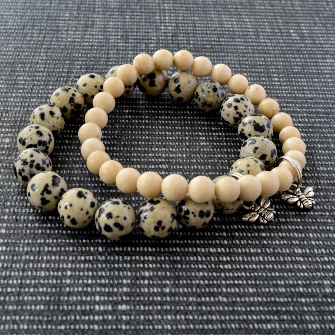 Expressions White Fossil Stretch Bracelet