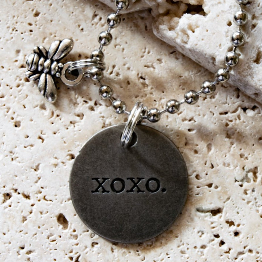 Simple Words, Ball Chain Necklace with Bronze Word Pendants