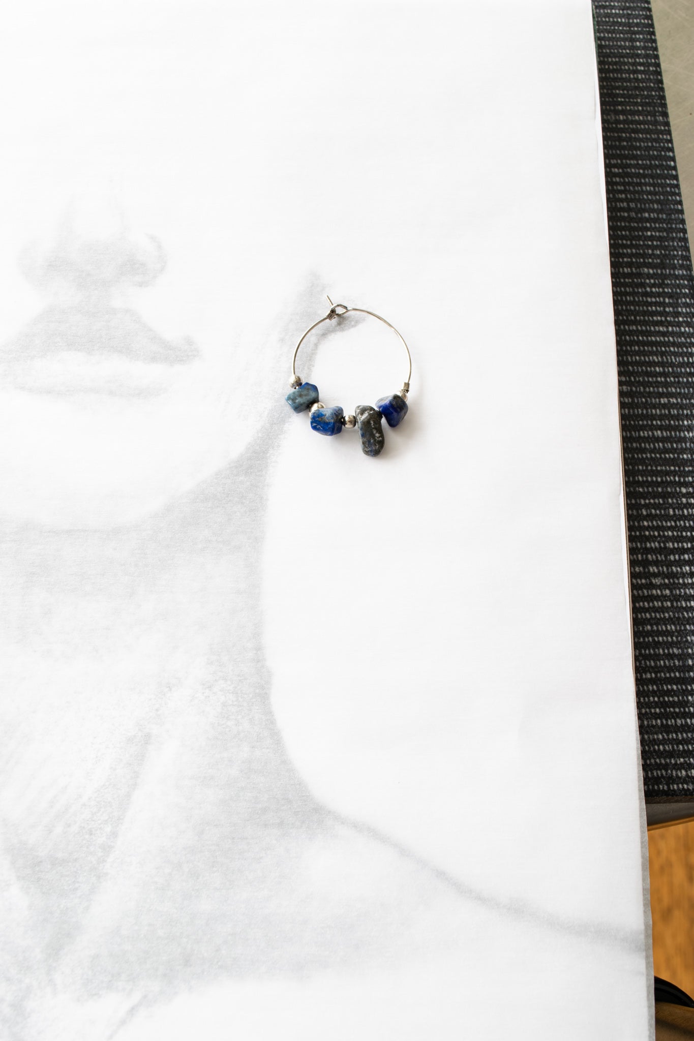 Expressions in Sodalite Stacked Stone Hoop Earrings