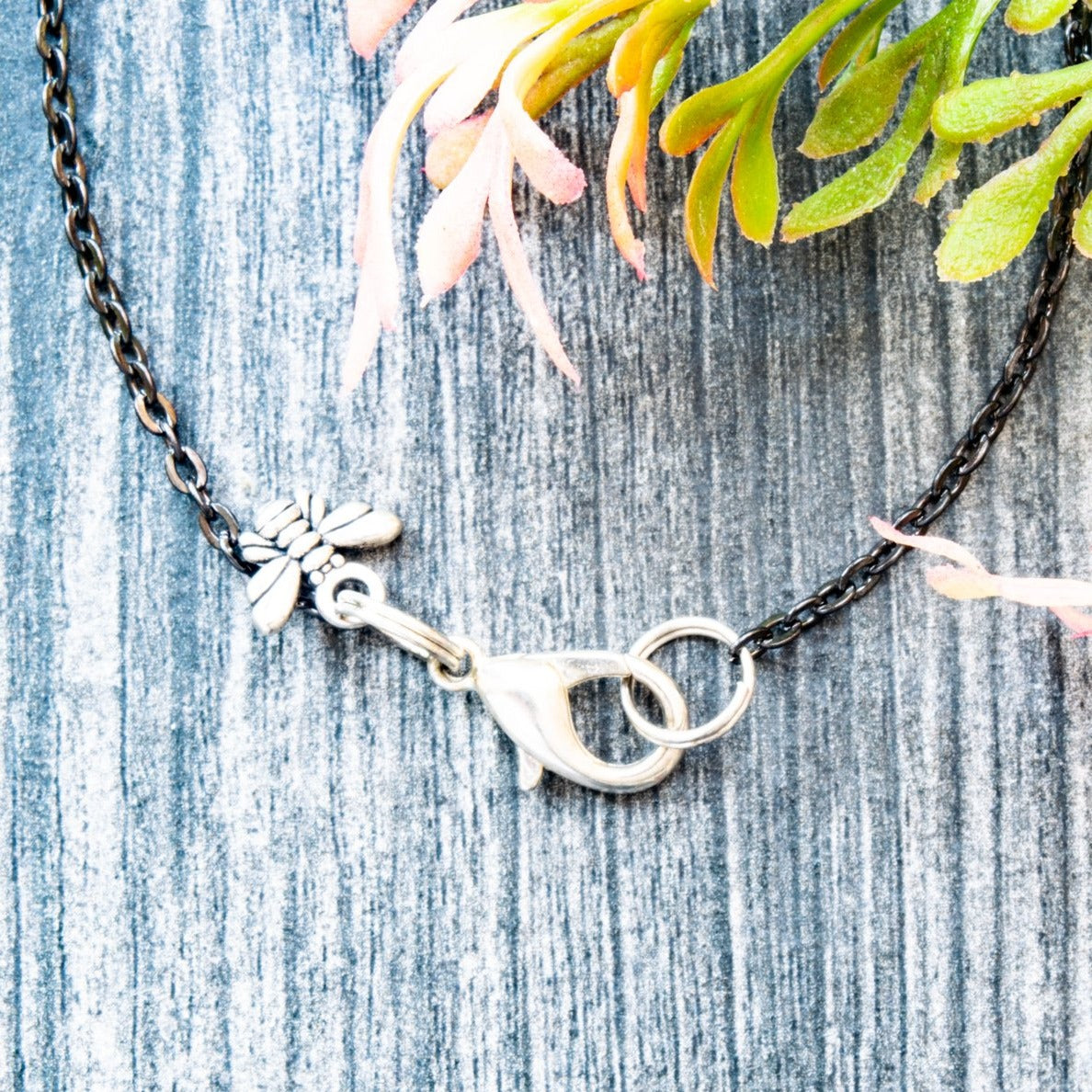 Little Pony, Gunmetal Chain Necklace with Little White Pony