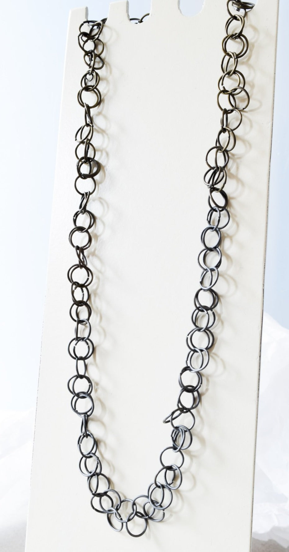 Robbi, Double Chain Necklace with Copper, and Mixed Metals