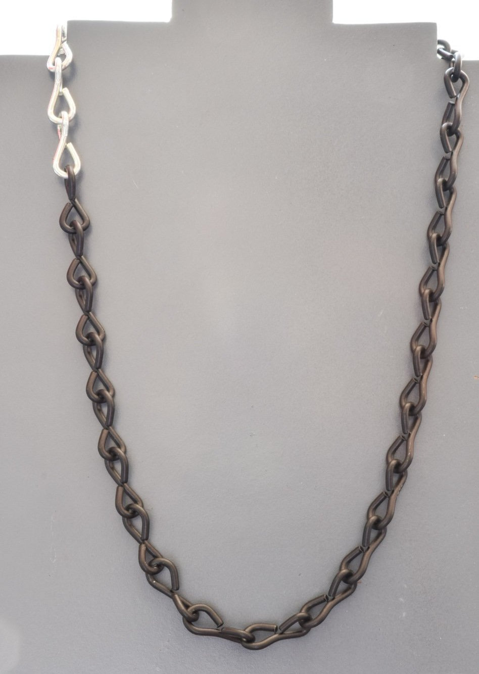 Chains 19'' Steel Necklace with Black and Silver Accents