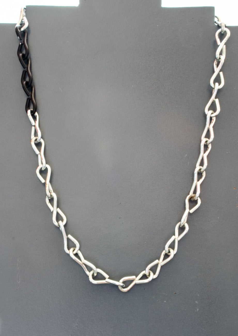 Chains 19'' Steel Necklace with Black Accent