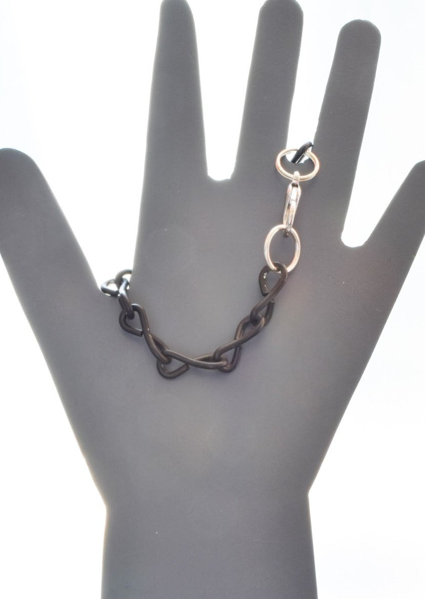 Chains Black Steel Chain, Single Wrap Bracelet