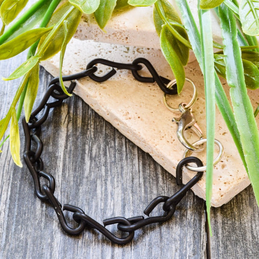 Chains Black Steel Chain, Single Wrap Bracelet