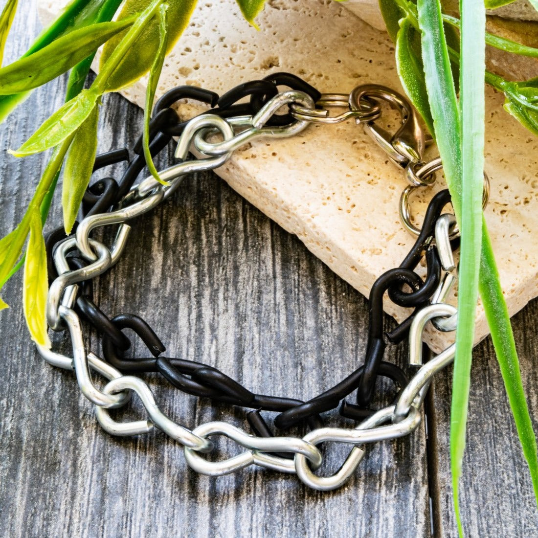 Chains Black & Steel Bracelet for Men and Women