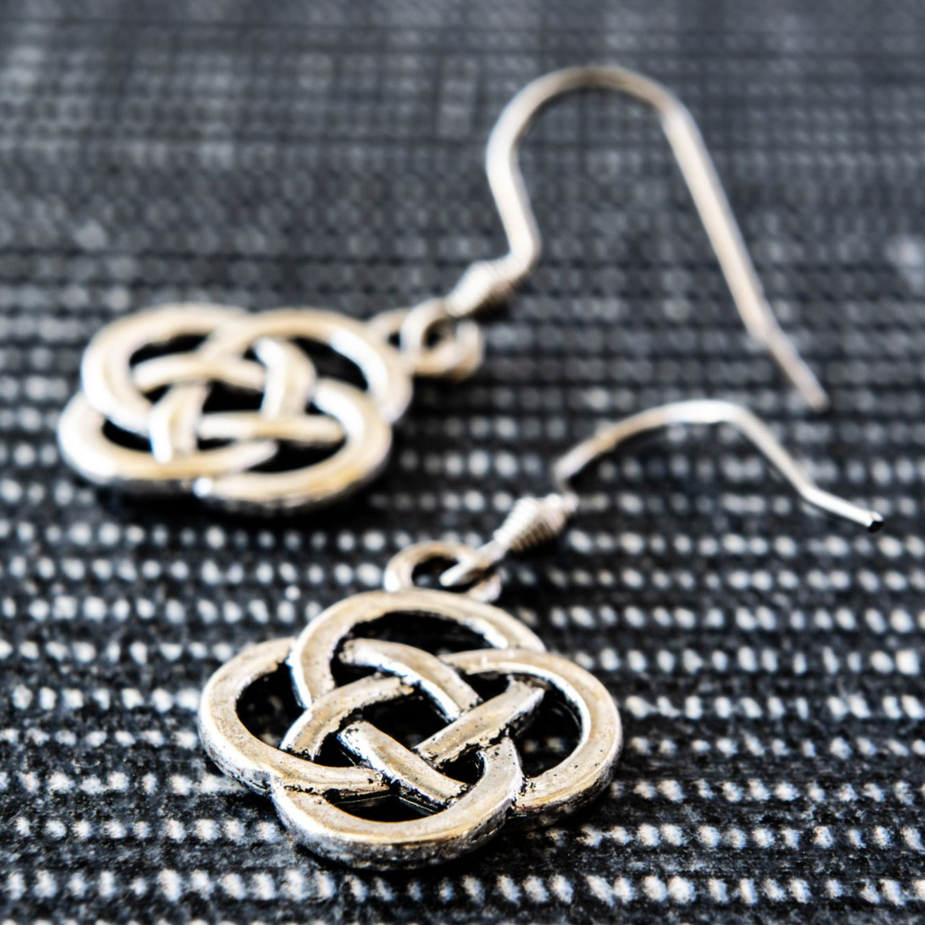 Beginnings Silver Knot Dangle Earrings