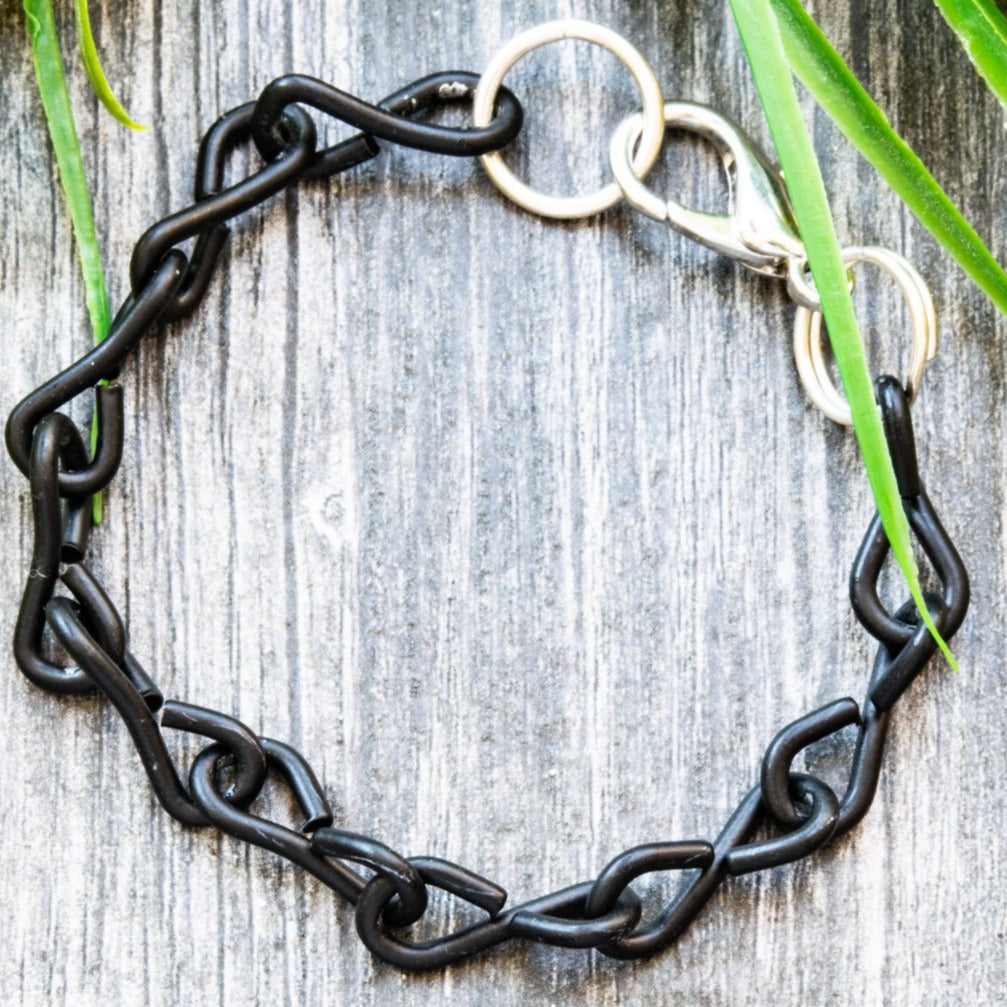 Chains Black Steel Chain, Single Wrap Bracelet