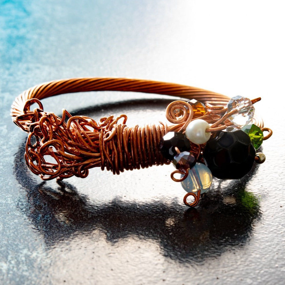 Branches, Copper Bangle Bracelet