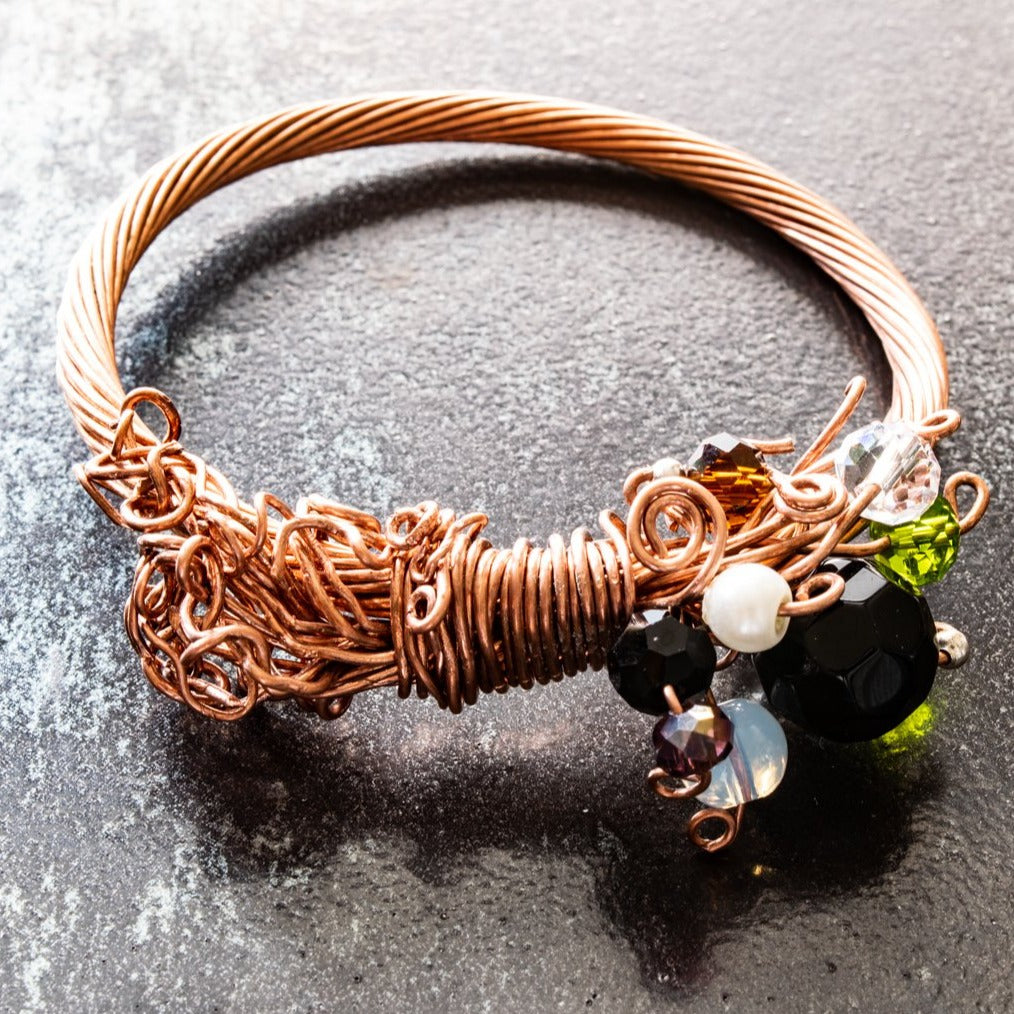 Branches, Copper Bangle Bracelet