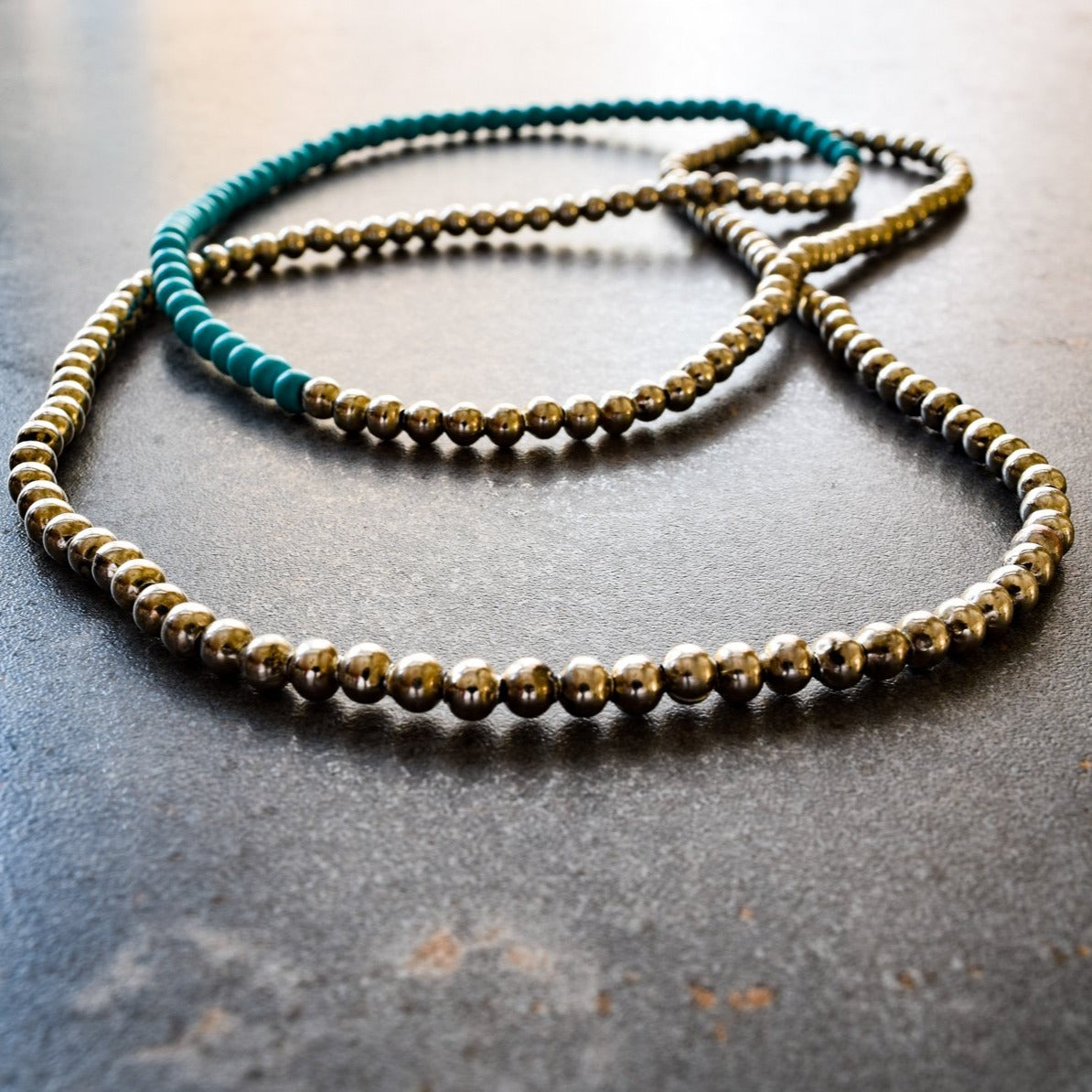 Expressions in Turquoise, 30 inch Beaded Stretch Necklace or Wrap Bracelet