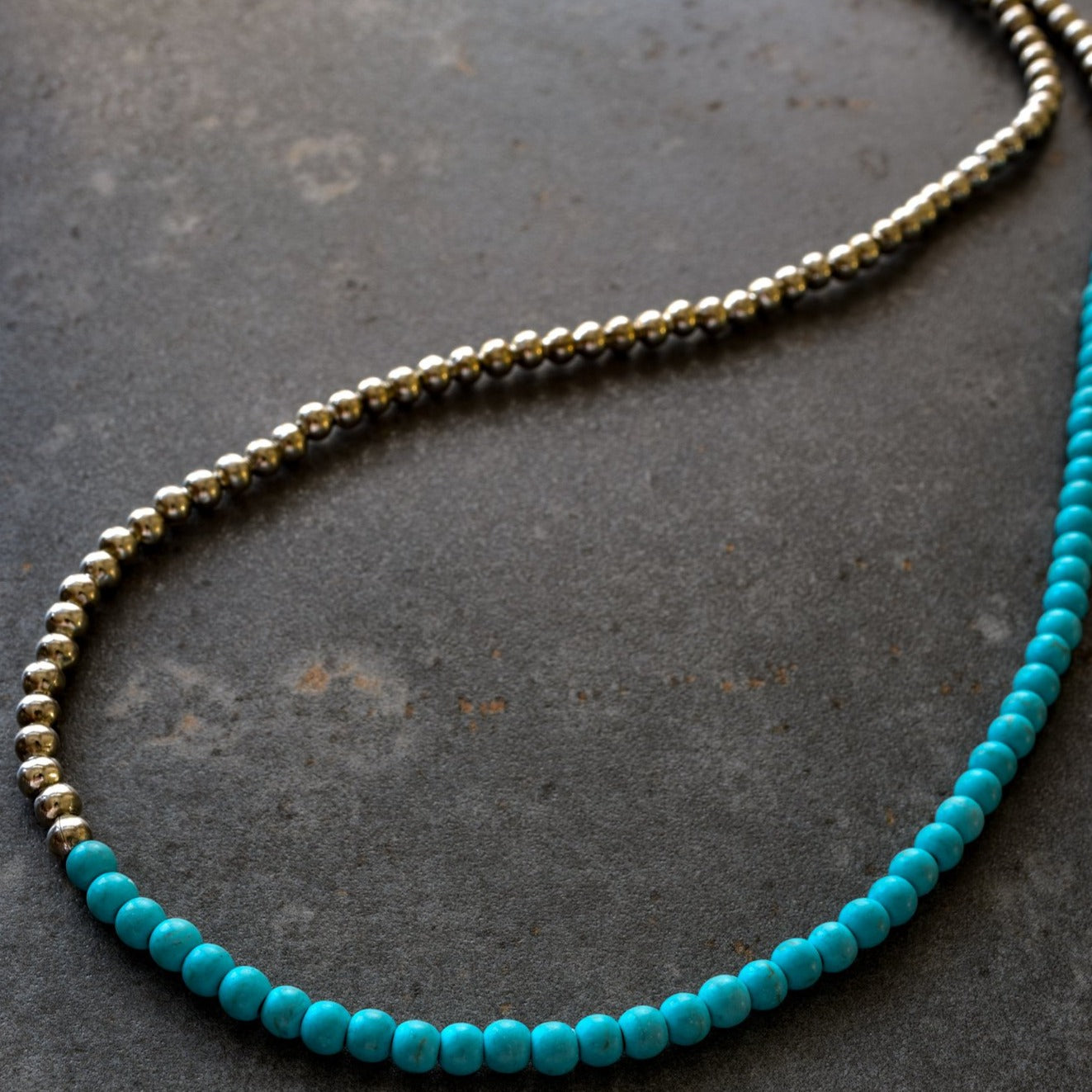 Expressions in Turquoise, 30 inch Beaded Stretch Necklace or Wrap Bracelet