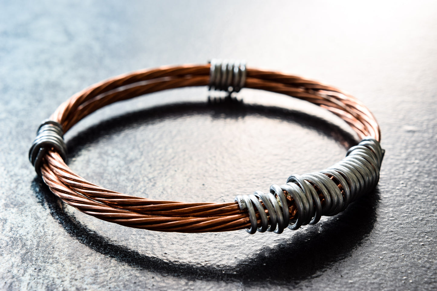 Cable Ties, Copper and Steel Twist Bracelet