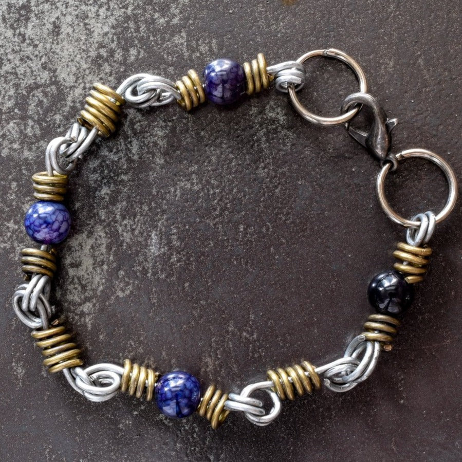 Marty's Twisted, Bracelet with Steel and Amethyst