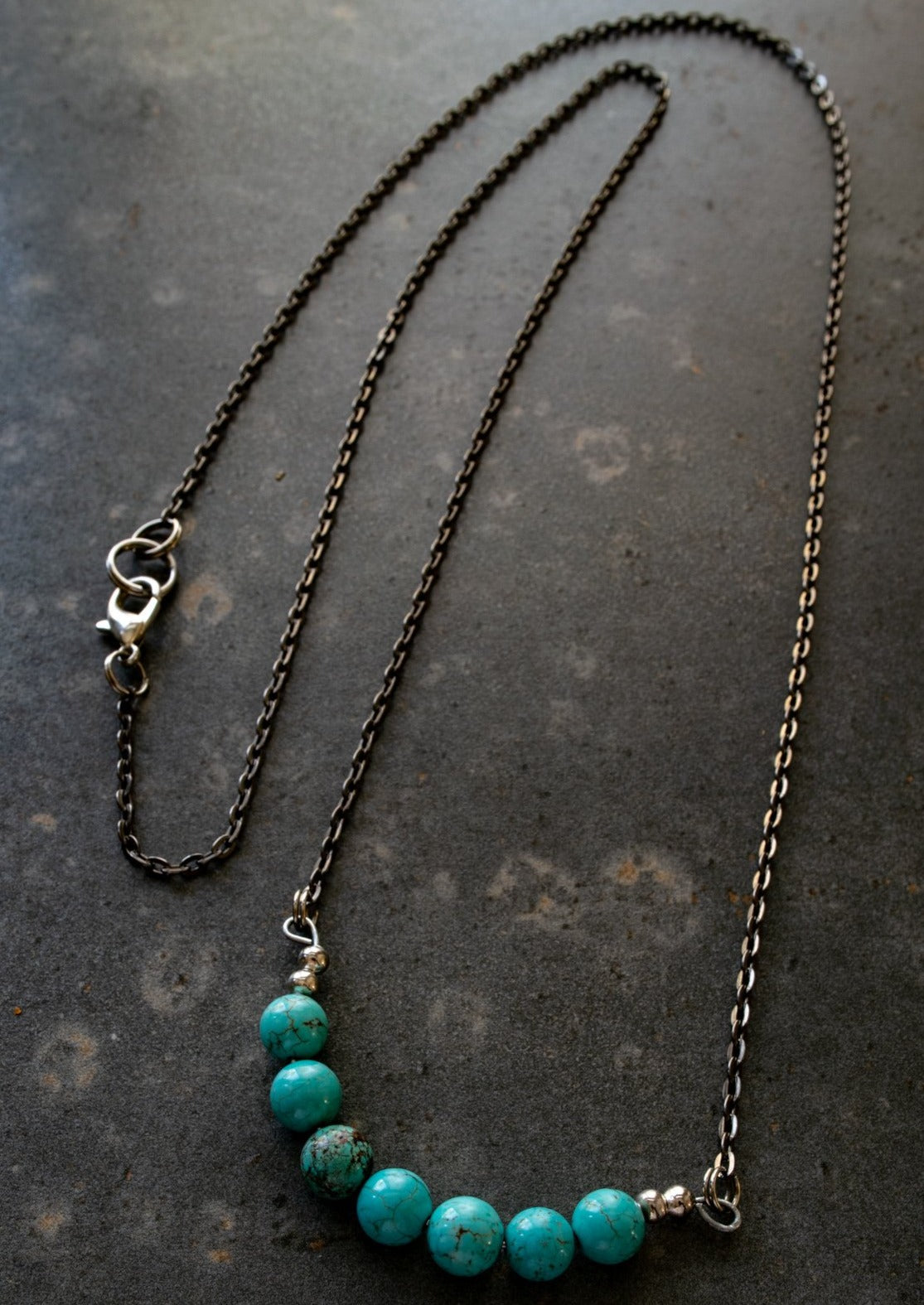 Expressions in Turquois, Bead and Chain Necklace in Two Lengths