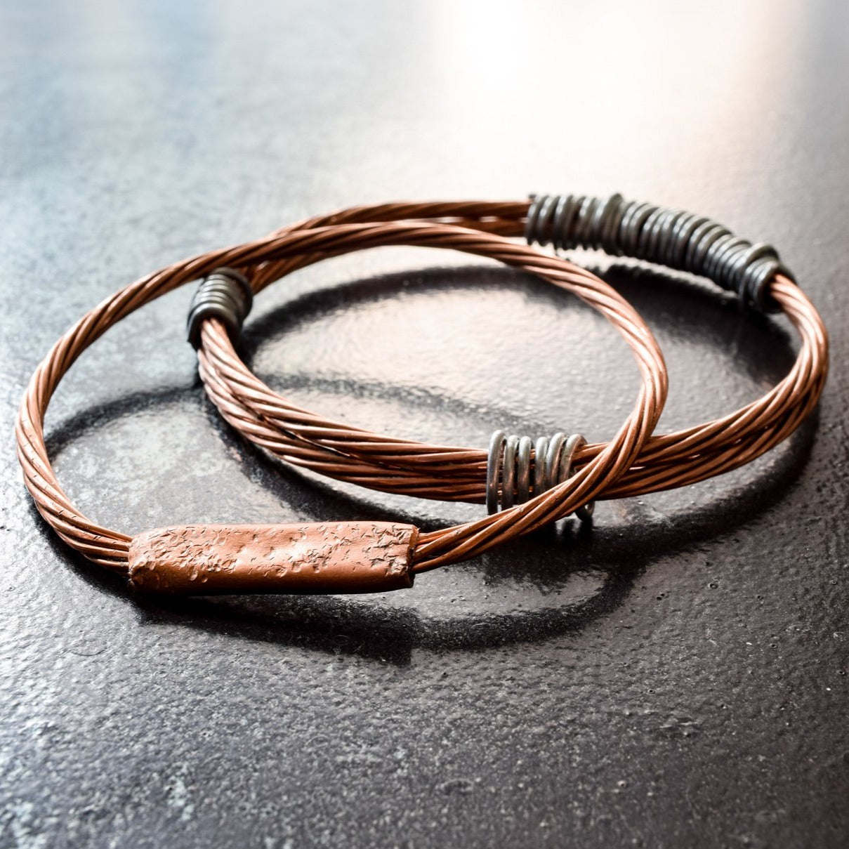 Cable Ties, Copper Twist Bracelet