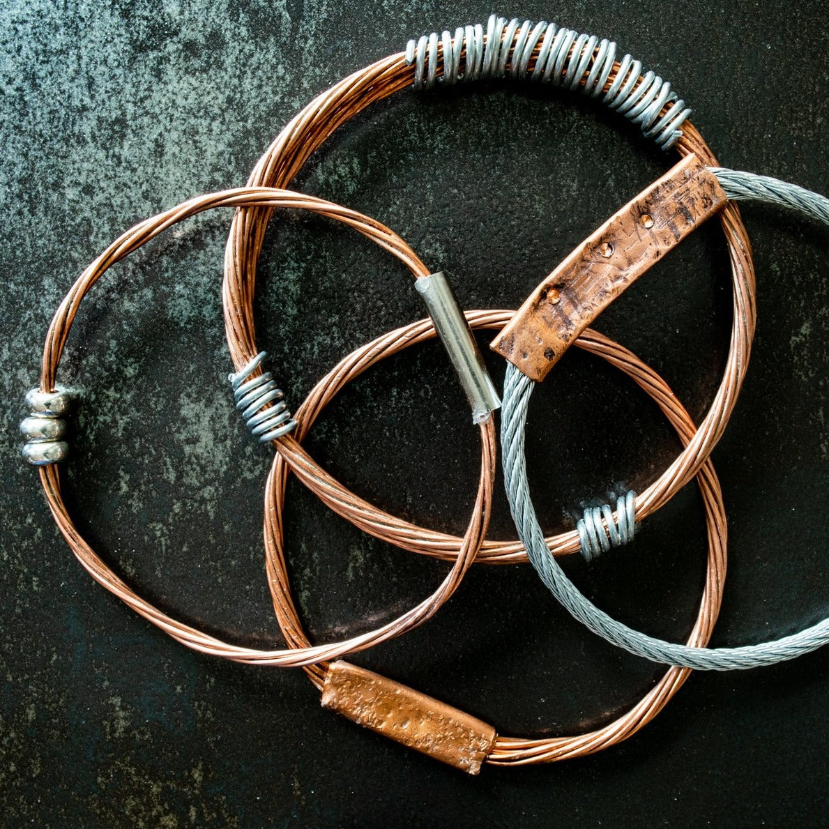 Cable Ties, Copper Twist Bracelet