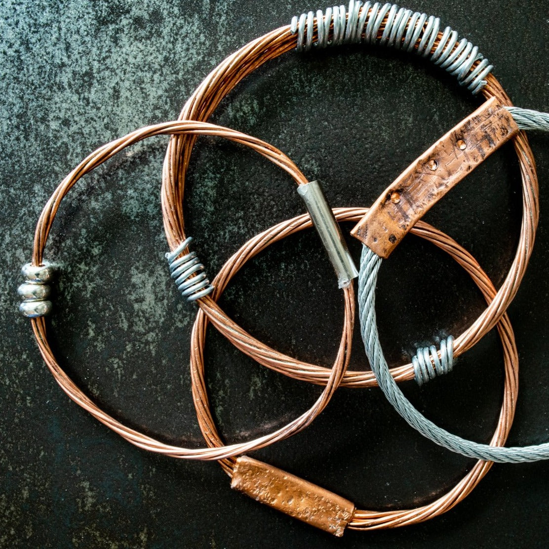 Memory Wire Bracelet with Copper Spiral Bead | Barn Festival