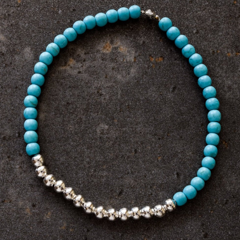 Expressions in Turquoise Silver and Turquoise Stretch Bracelet