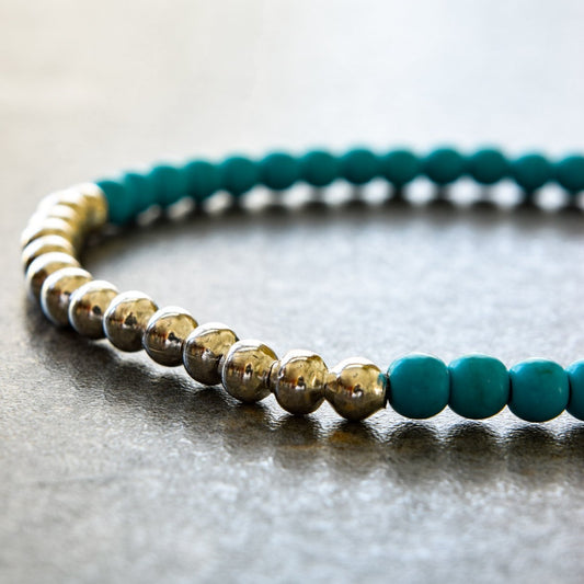 Expressions in Turquoise Silver and Turquoise Stretch Bracelet