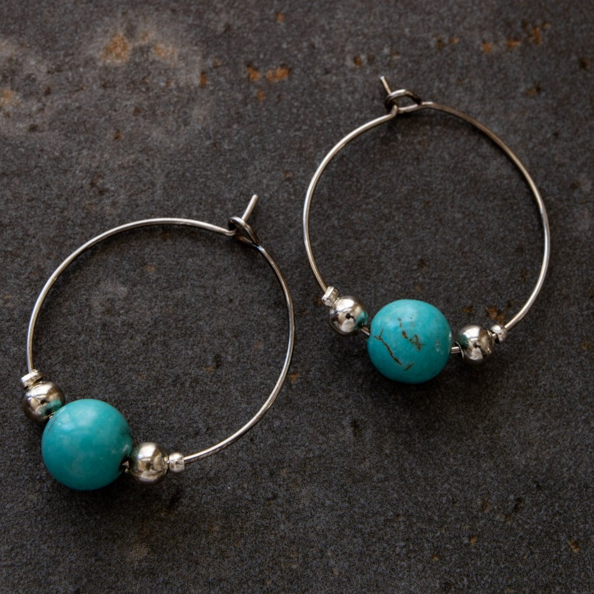 Expressions in Turquoise Hoop Earrings