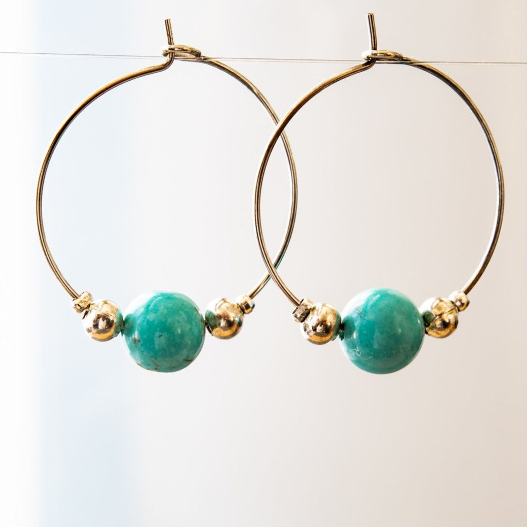 Expressions in Turquoise Hoop Earrings