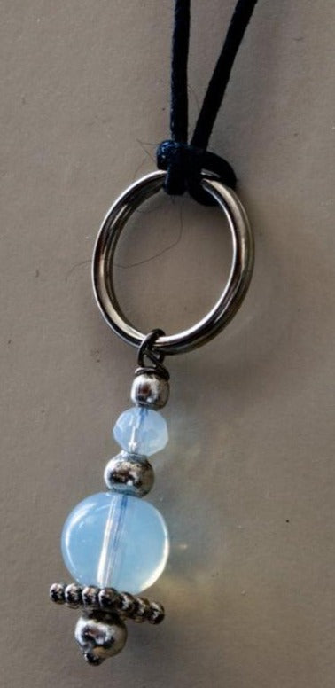 Expressions in Opalite Pendent on a Black Cord