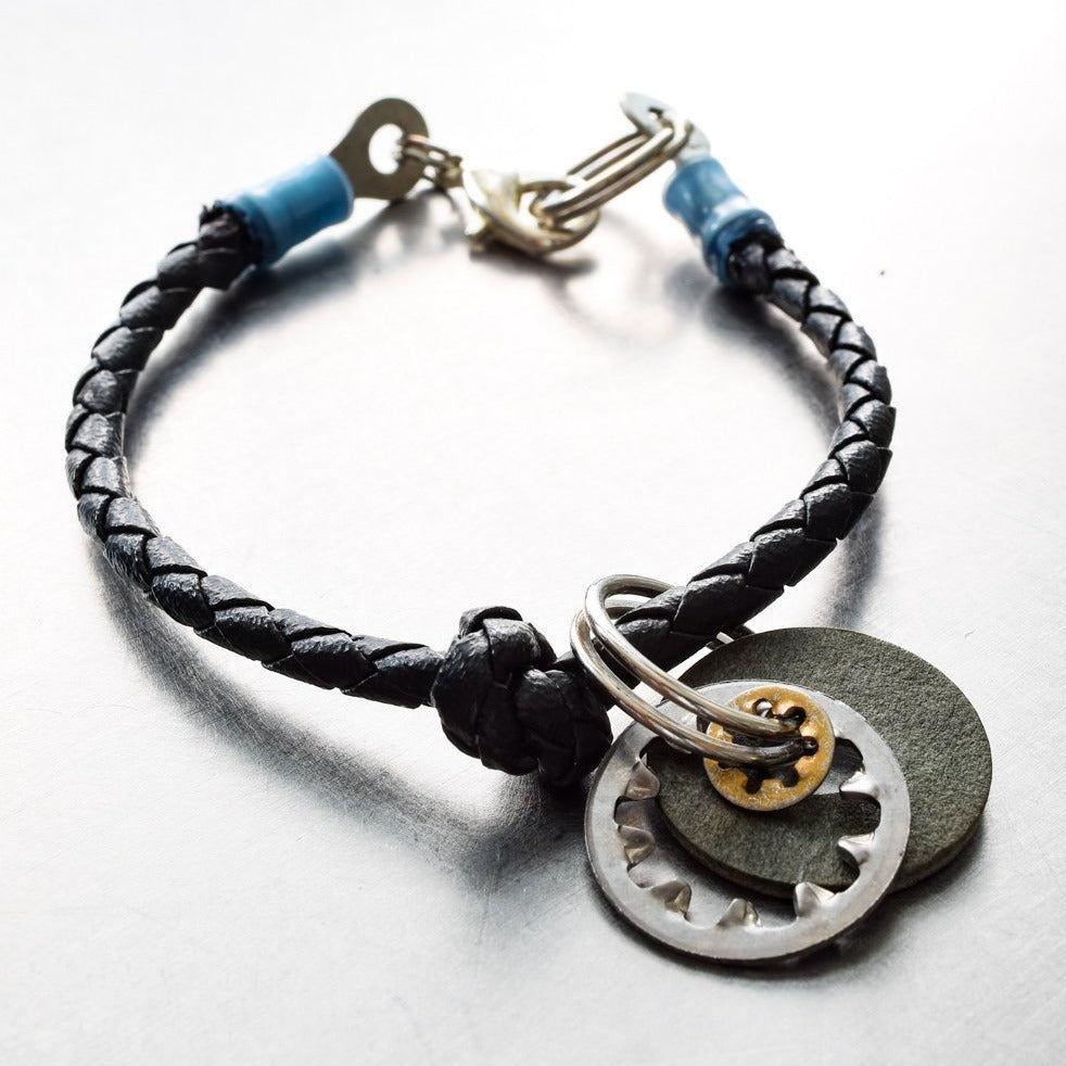 Parts, Bits and Pieces Bracelet with Steel and Black Fibre Washers