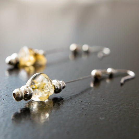 Expression in Citrine, Dangle Wire Earrings