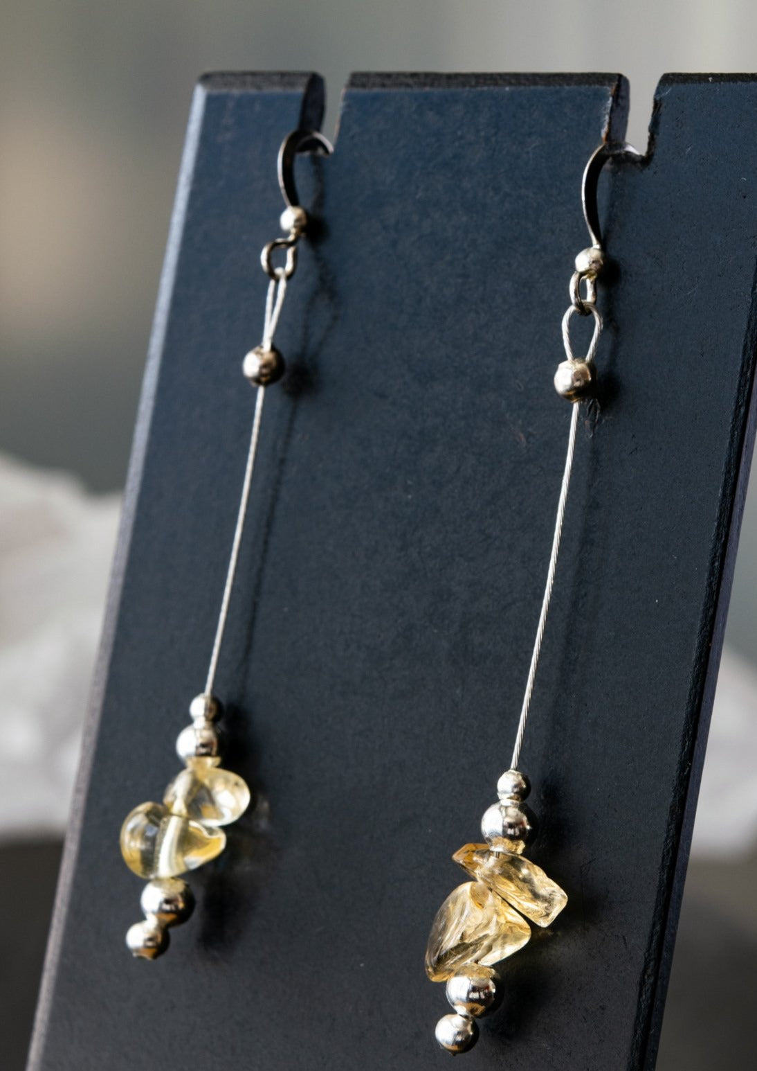 Expression in Citrine, Dangle Wire Earrings