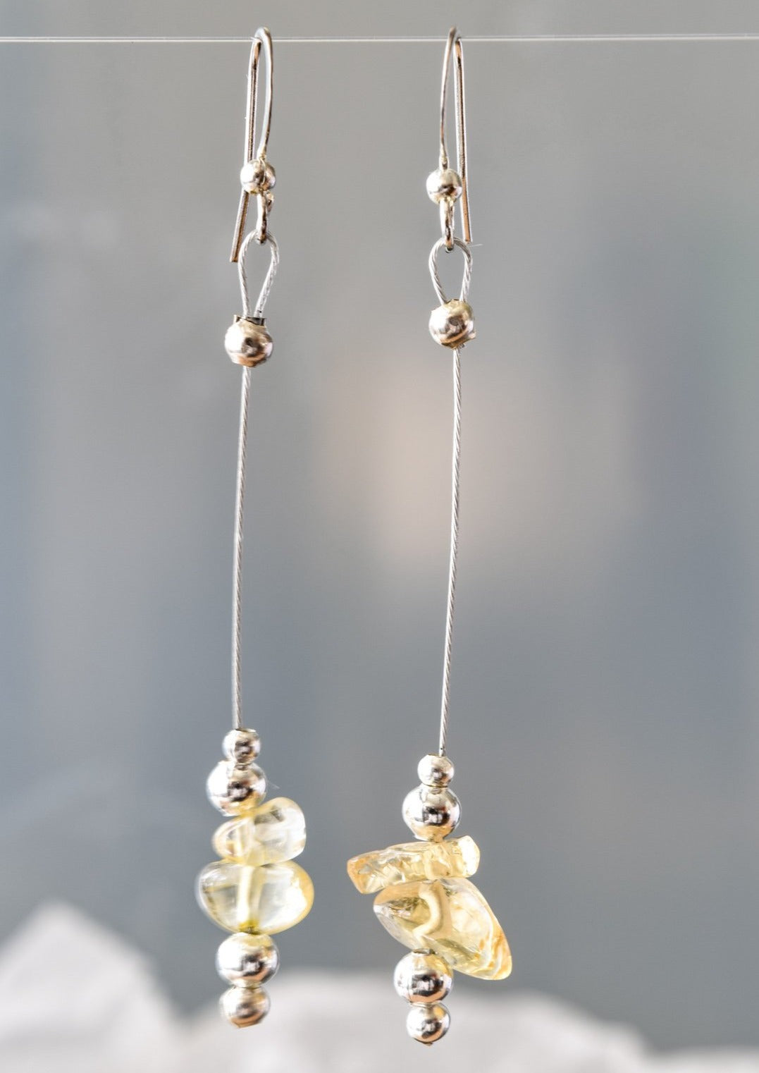 Expression in Citrine, Dangle Wire Earrings