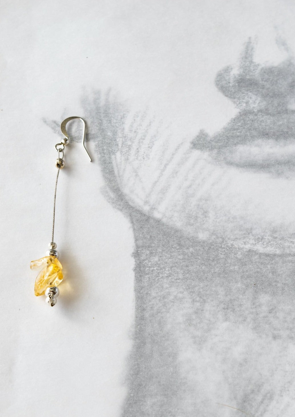 Expression in Citrine, Dangle Wire Earrings