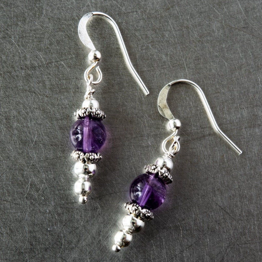 Expressions in Amethyst, Small Dangle Earrings