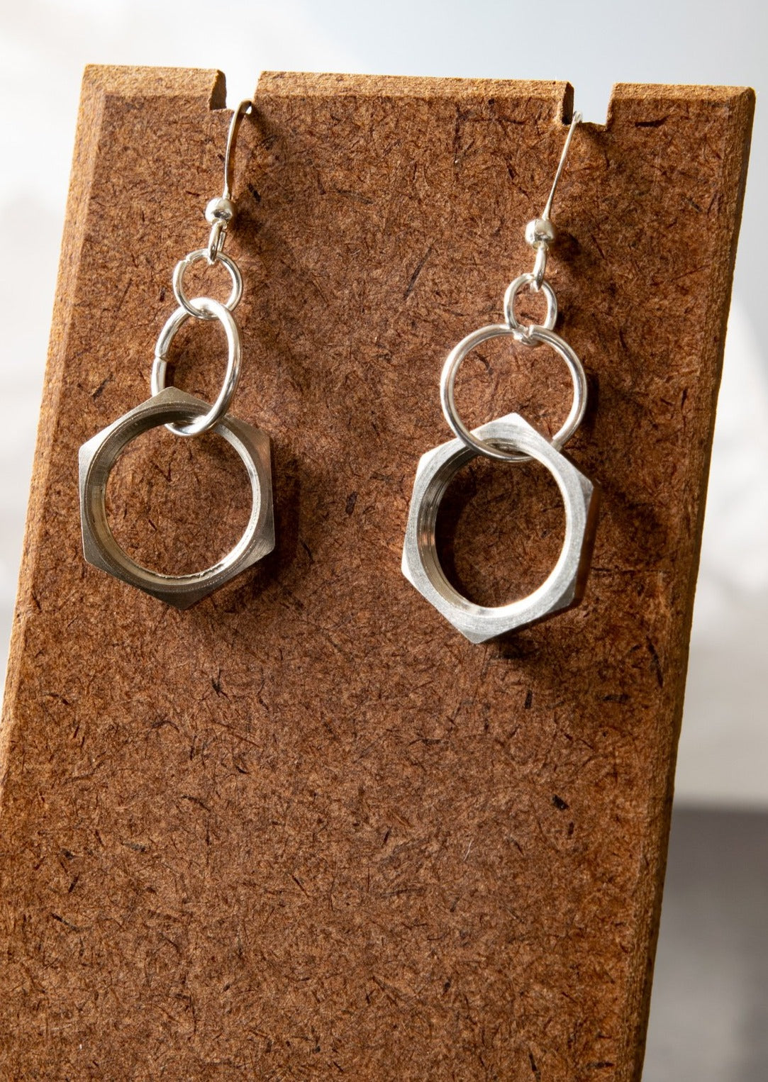 Parts, Steel Nut Dangle Earrings