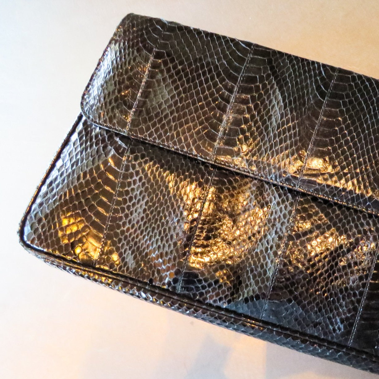 Retro, Black, Large Snakeskin Purse or Clutch  NEED WEIGHT