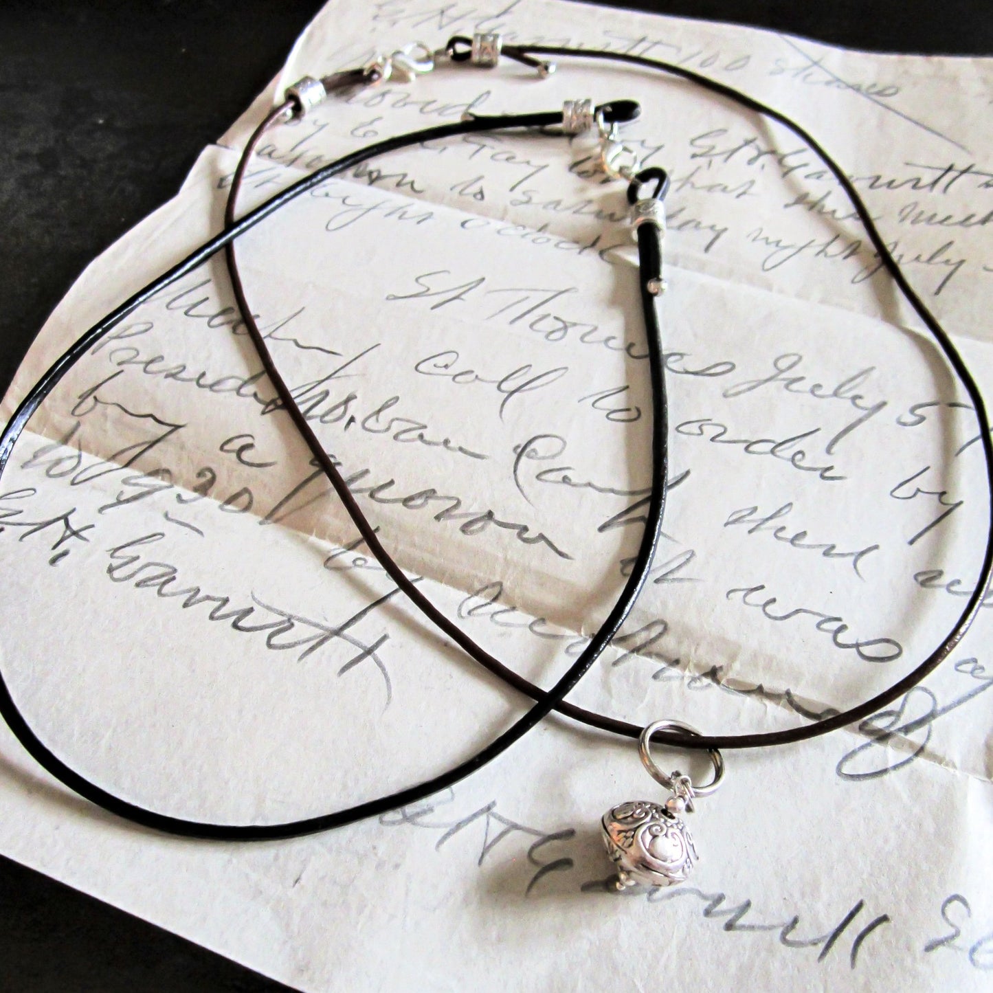 Build your own Necklace, Leather Strands 20'' Adjustable Unisex in Saddle Brown, or Coal Black