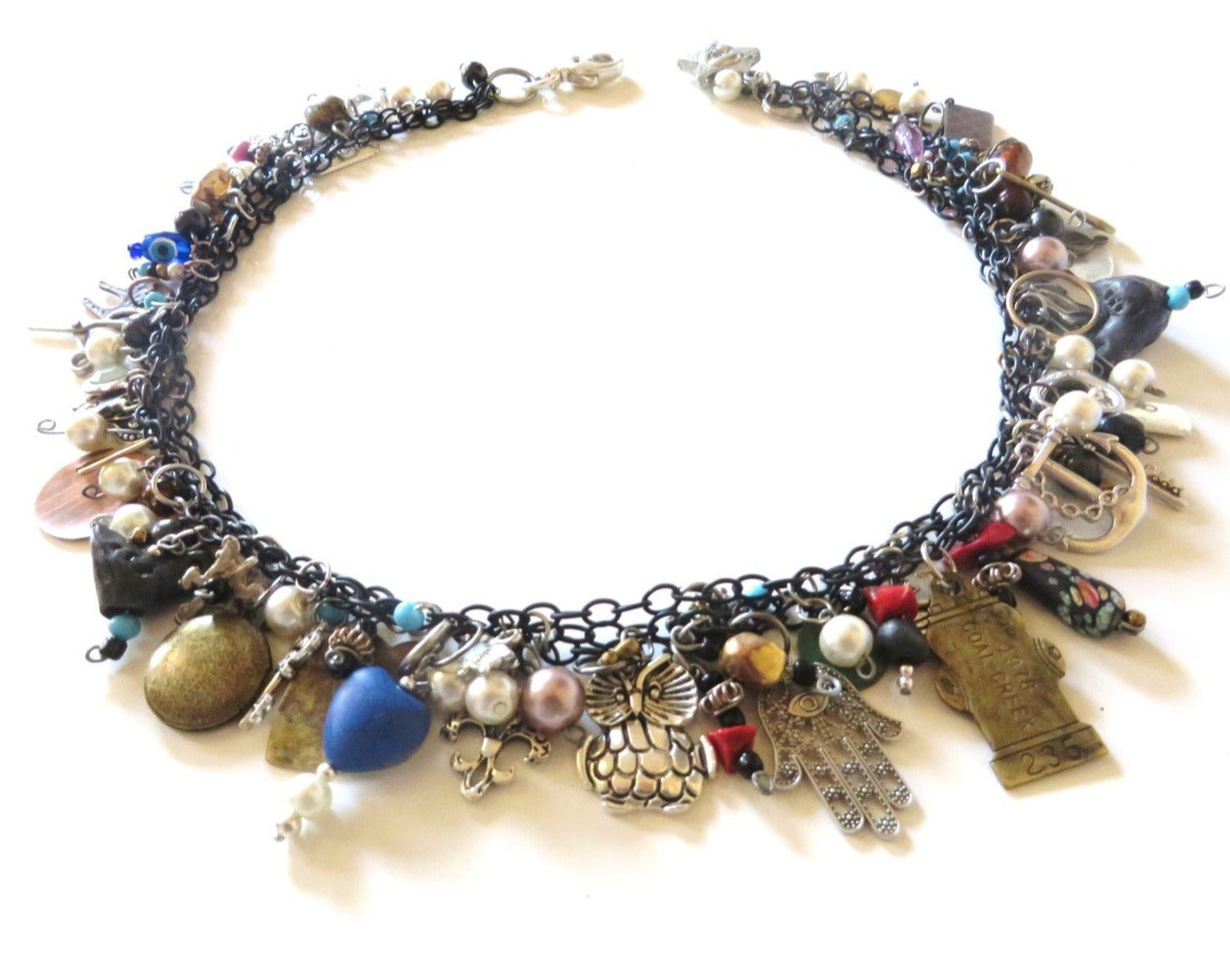 Charming Life, Multi-Strand Necklace with 128 Vintage Charms...Limited Edtion