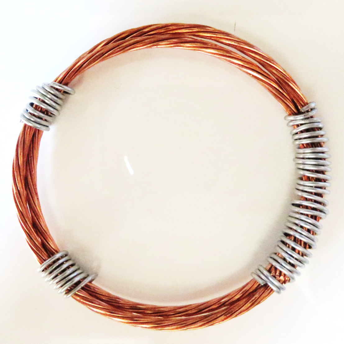 Cable Ties, Copper and Steel Twist Bracelet