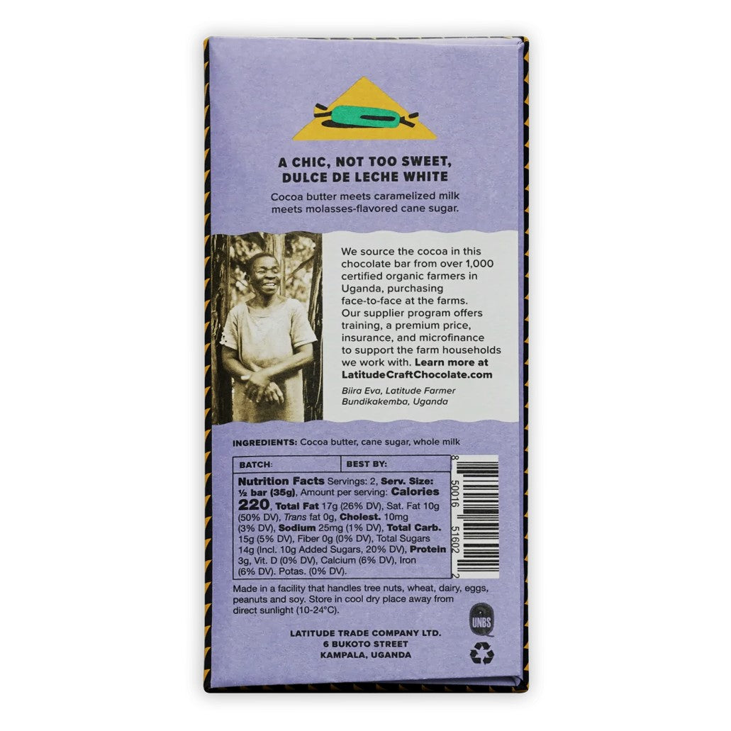 Latitude Craft Chocolate, White Caramel Bar